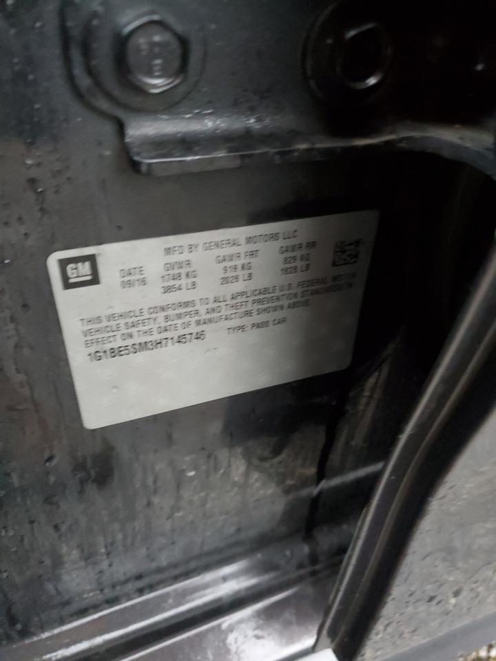 2017 Chevrolet Cruze Lt VIN: 1G1BE5SM3H7145746 Lot: 93239355