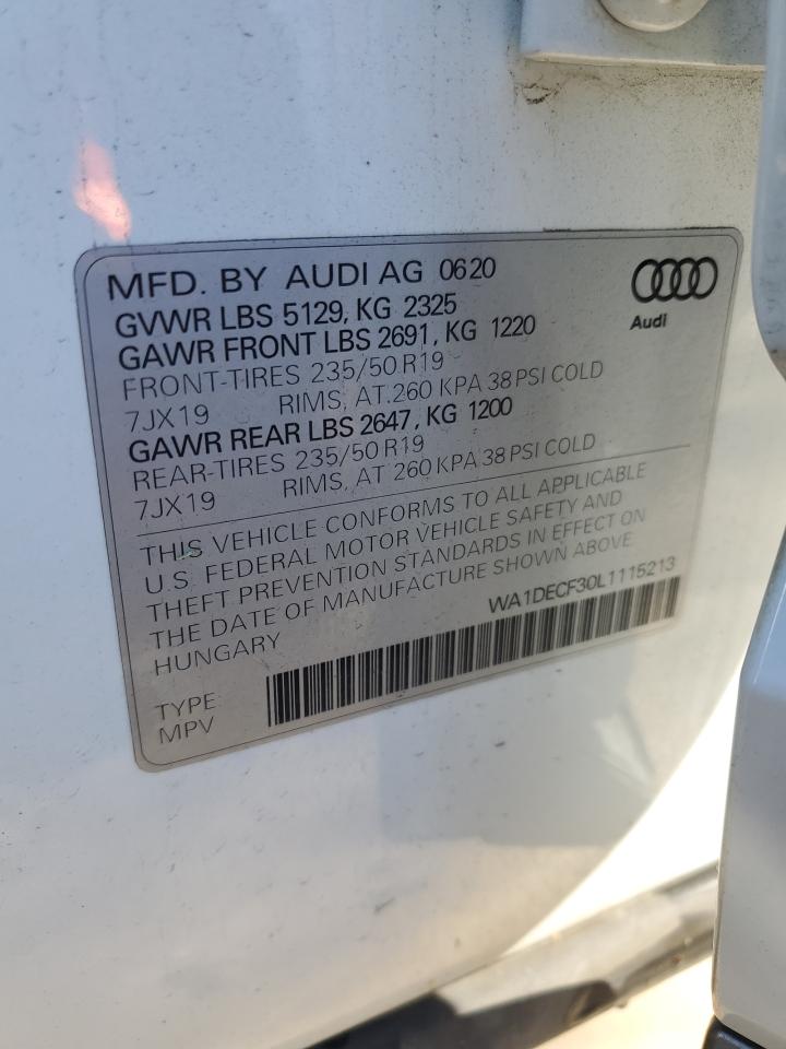 2020 Audi Q3 Premium S Line VIN: WA1DECF30L1115213 Lot: 82743775