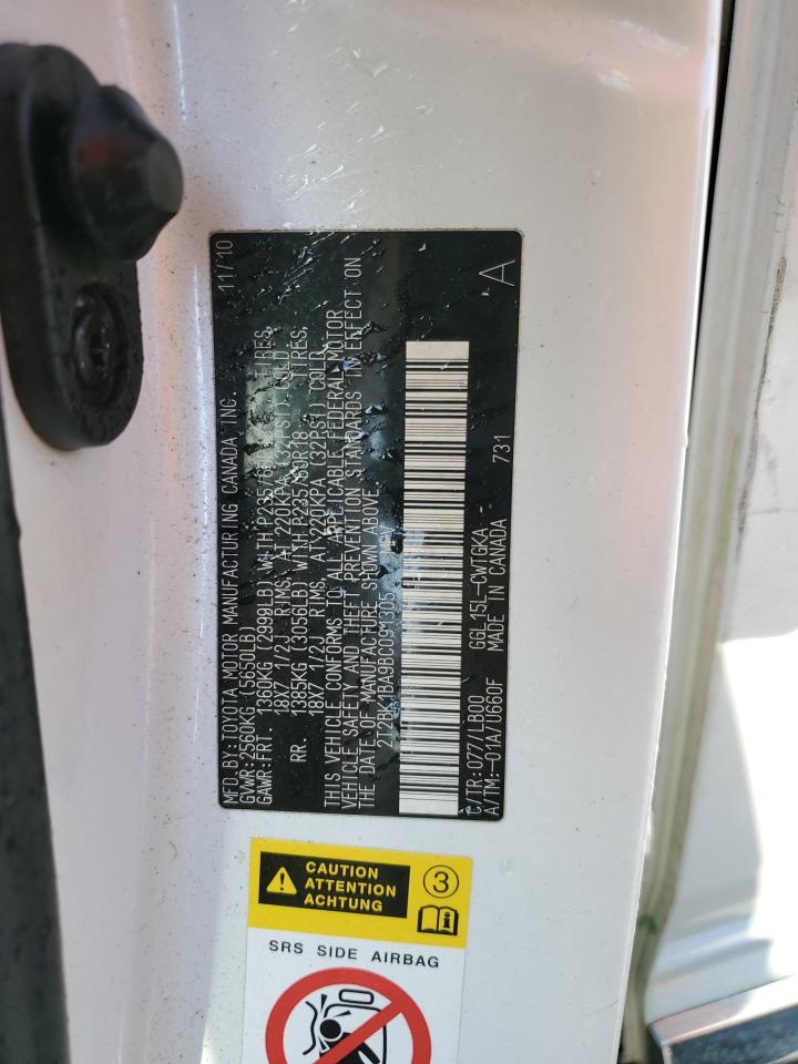 2011 Lexus Rx 350 VIN: 2T2BK1BA9BC091305 Lot: 91695995