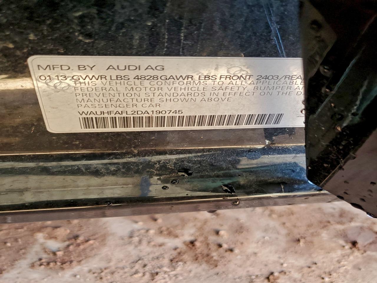 2013 Audi A4 Premium Plus VIN: WAUHFAFL2DA190745 Lot: 93952775