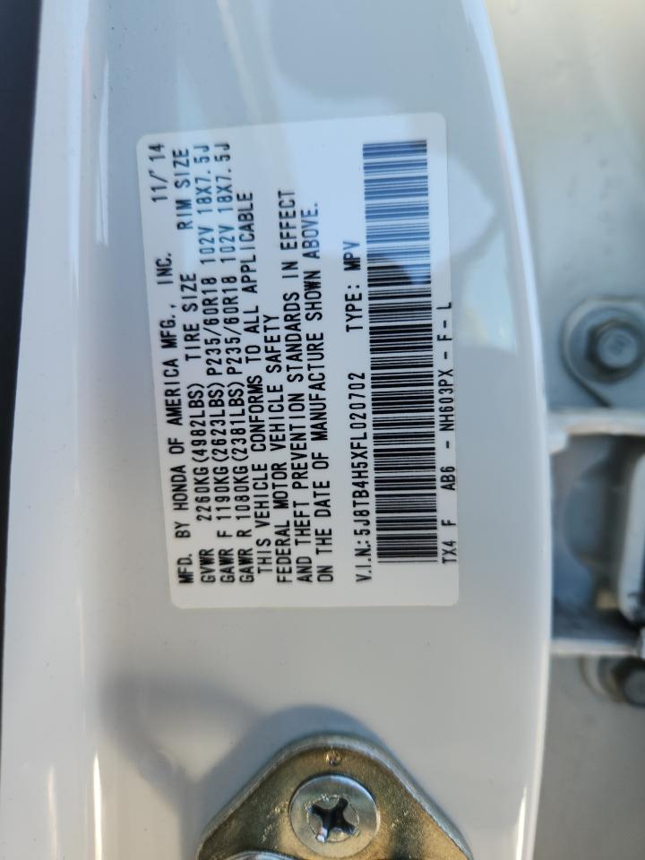 2015 Acura Rdx Technology VIN: 5J8TB4H5XFL020702 Lot: 92723215