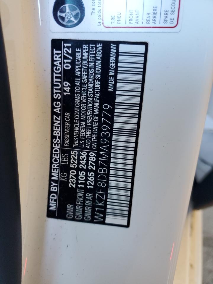 2021 Mercedes-Benz E 350 VIN: W1KZF8DB7MA939779 Lot: 91228365