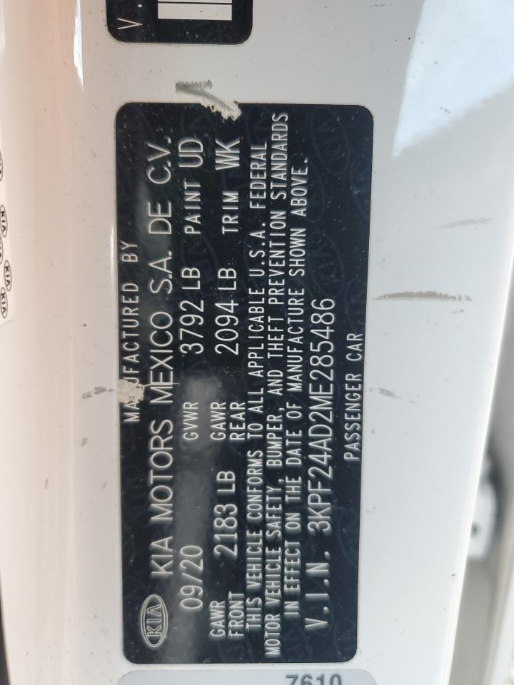 2021 Kia Forte Fe VIN: 3KPF24AD2ME285486 Lot: 86506845