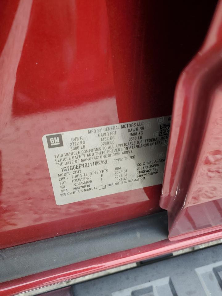 2018 GMC Canyon Denali VIN: 1GTG6EEN8J1106769 Lot: 93851715