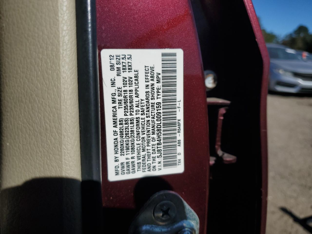 2013 Acura Rdx Technology VIN: 5J8TB4H58DL009159 Lot: 91203775