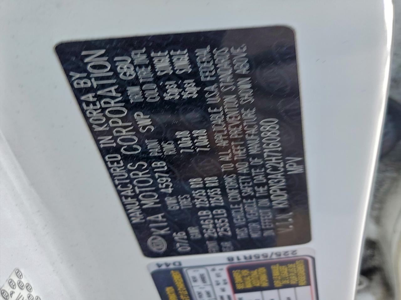 2017 Kia Sportage Ex VIN: KNDPN3AC2H7160880 Lot: 94286785