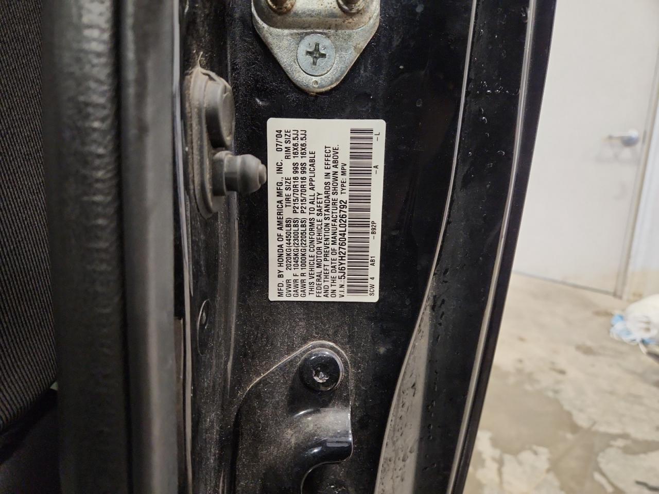 2004 Honda Element Ex VIN: 5J6YH27604L026792 Lot: 92123615