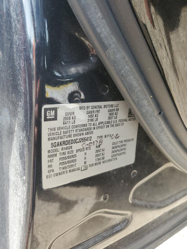 2012 Buick Enclave VIN: 5GAKRDED0CJ266412 Lot: 91901175