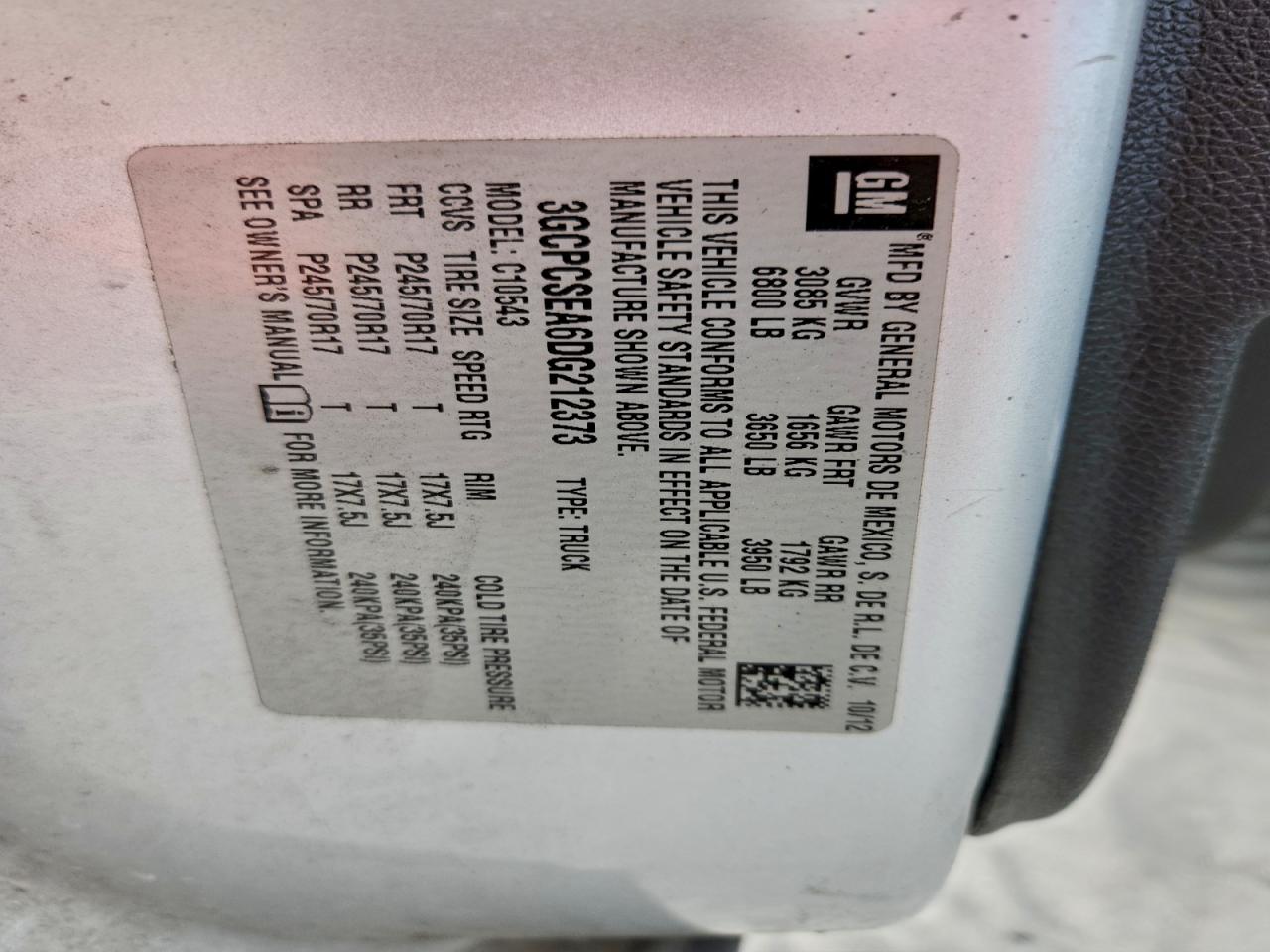 2013 Chevrolet Silverado C1500 Lt VIN: 3GCPCSEA6DG212373 Lot: 94409565