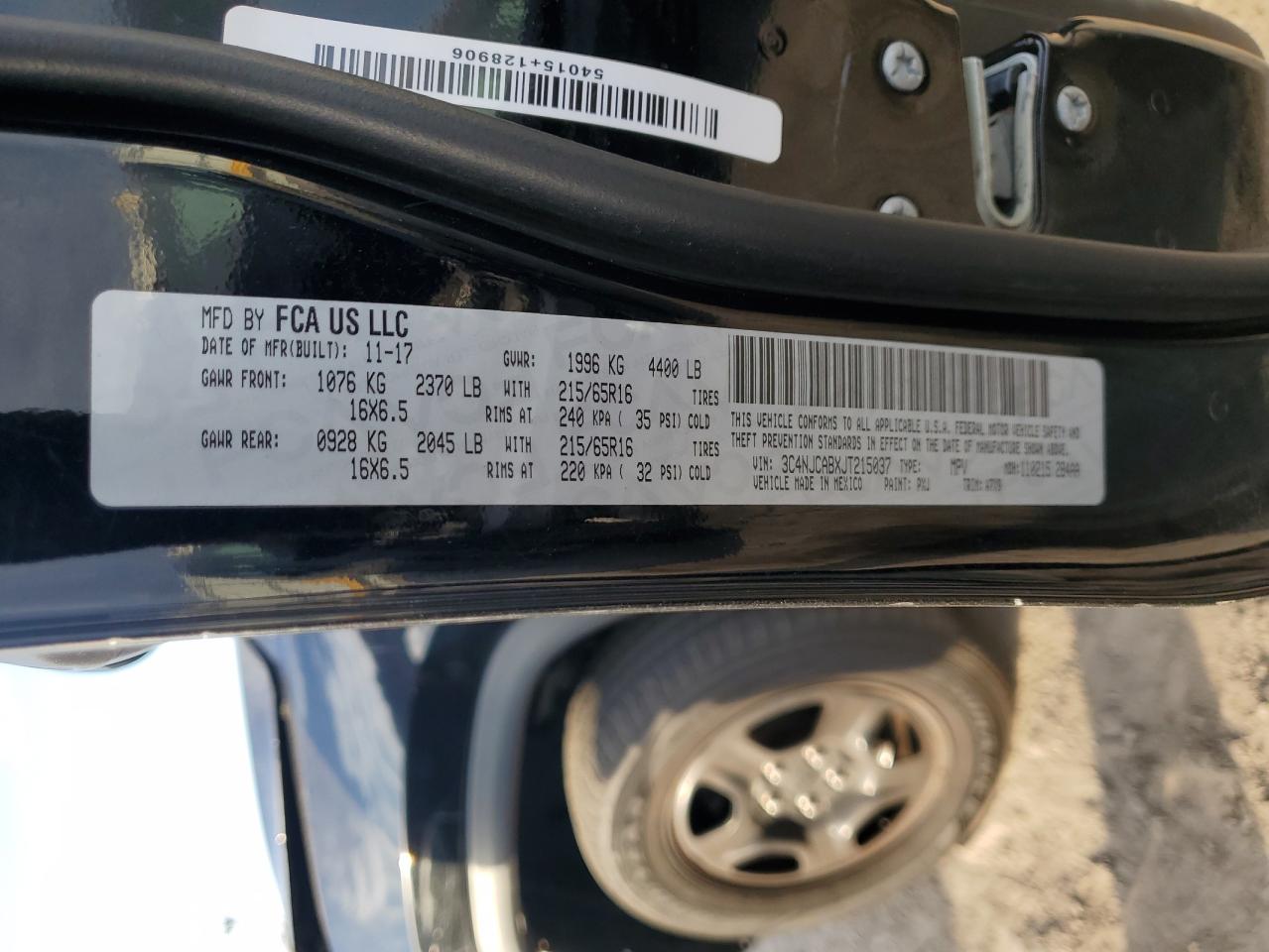 2018 Jeep Compass Sport VIN: 3C4NJCABXJT215037 Lot: 91268515