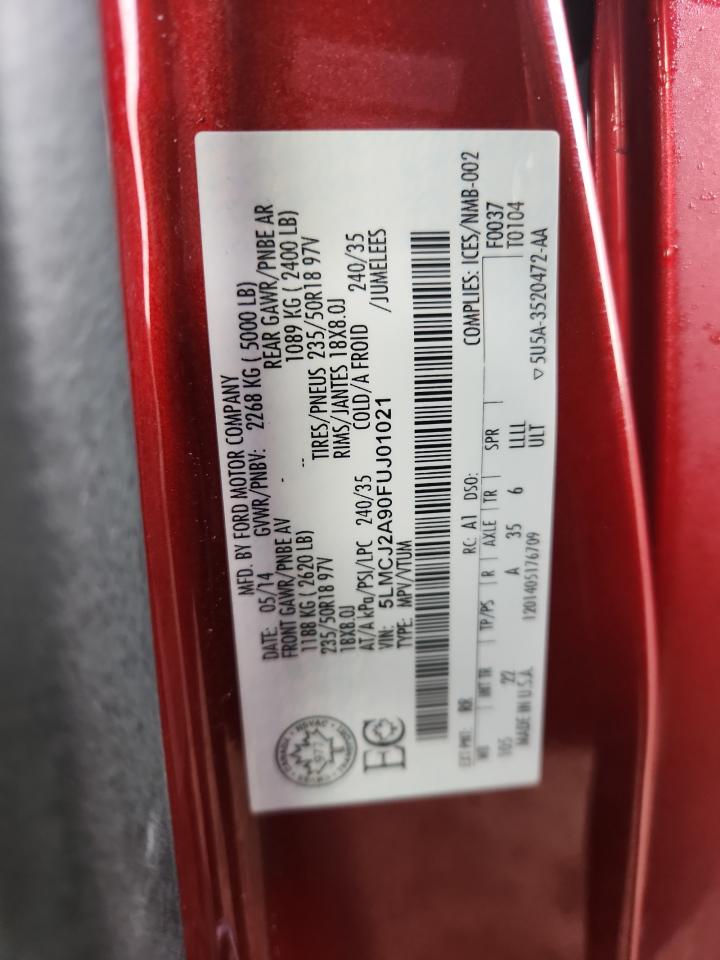 2015 Lincoln Mkc VIN: 5LMCJ2A90FUJ01021 Lot: 92449115