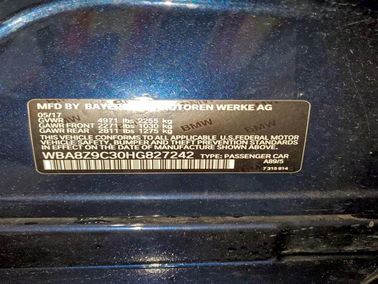 2017 BMW 330 Xigt VIN: WBA8Z9C30HG827242 Lot: 92749945