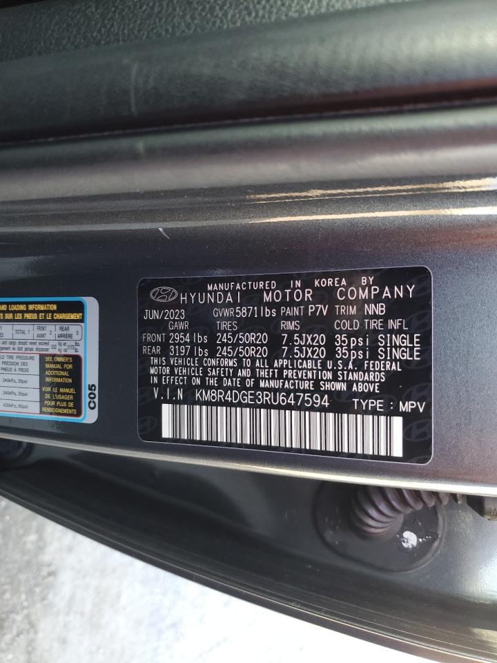 2024 Hyundai Palisade Sel Premium VIN: KM8R4DGE3RU647594 Lot: 91468595