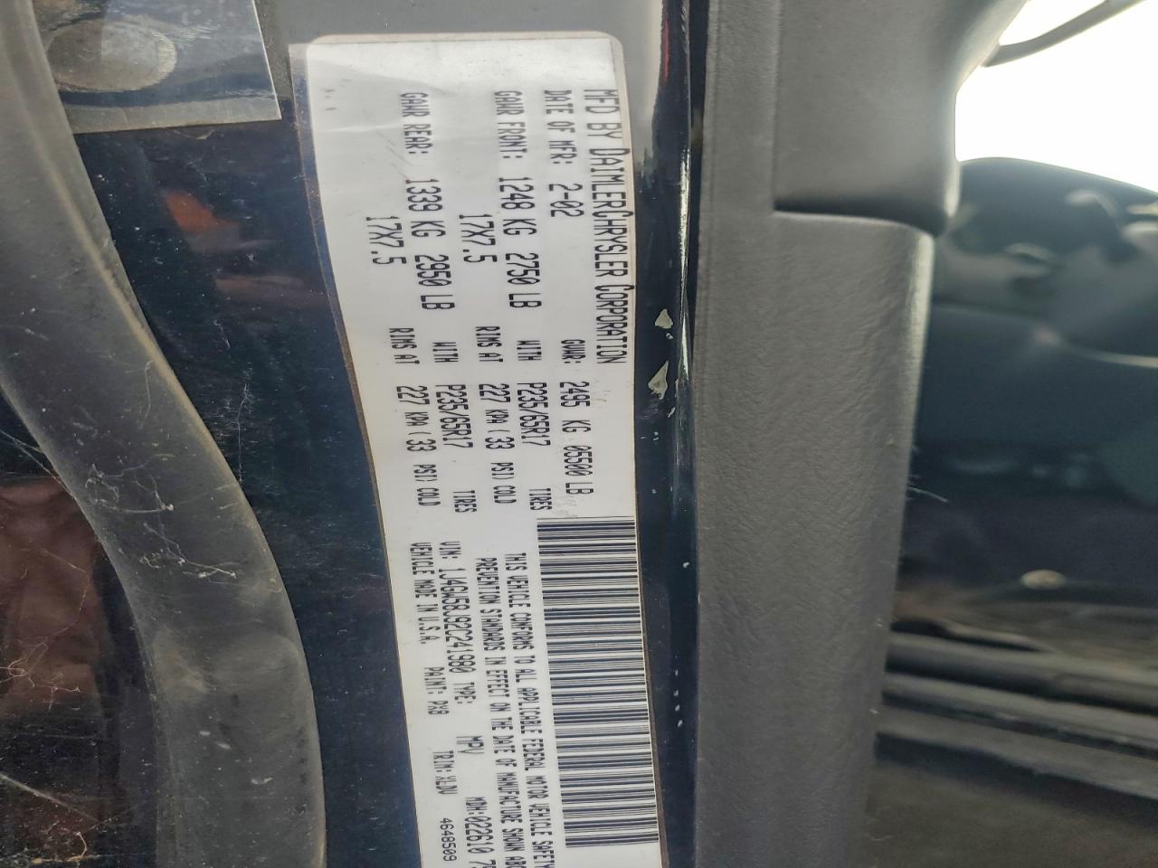 2002 Jeep Grand Cherokee Limited VIN: 1J4GW58J92C241980 Lot: 92749795