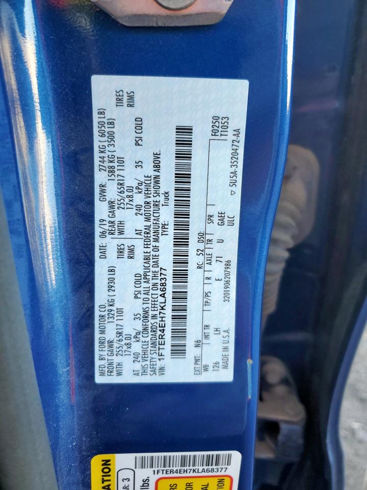 2019 Ford Ranger Xl VIN: 1FTER4EH7KLA68377 Lot: 91325325