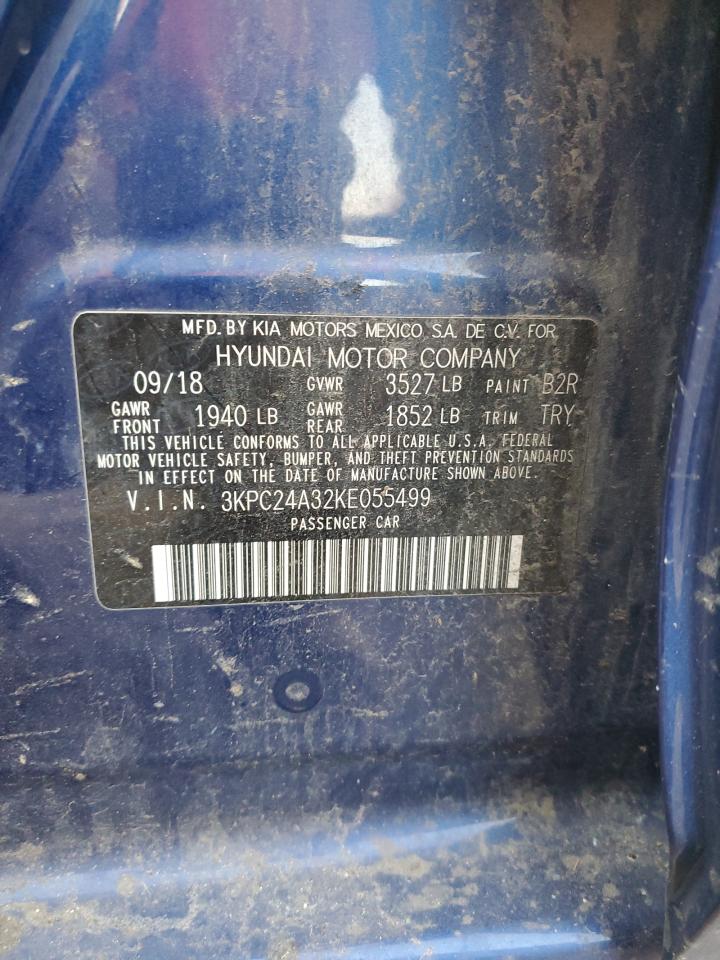 2019 Hyundai Accent Se VIN: 3KPC24A32KE055499 Lot: 92716655