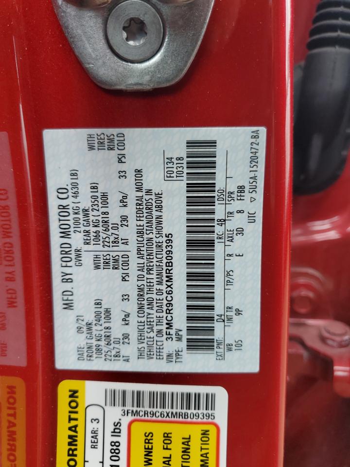 2021 Ford Bronco Sport Outer Banks VIN: 3FMCR9C6XMRB09395 Lot: 91795025