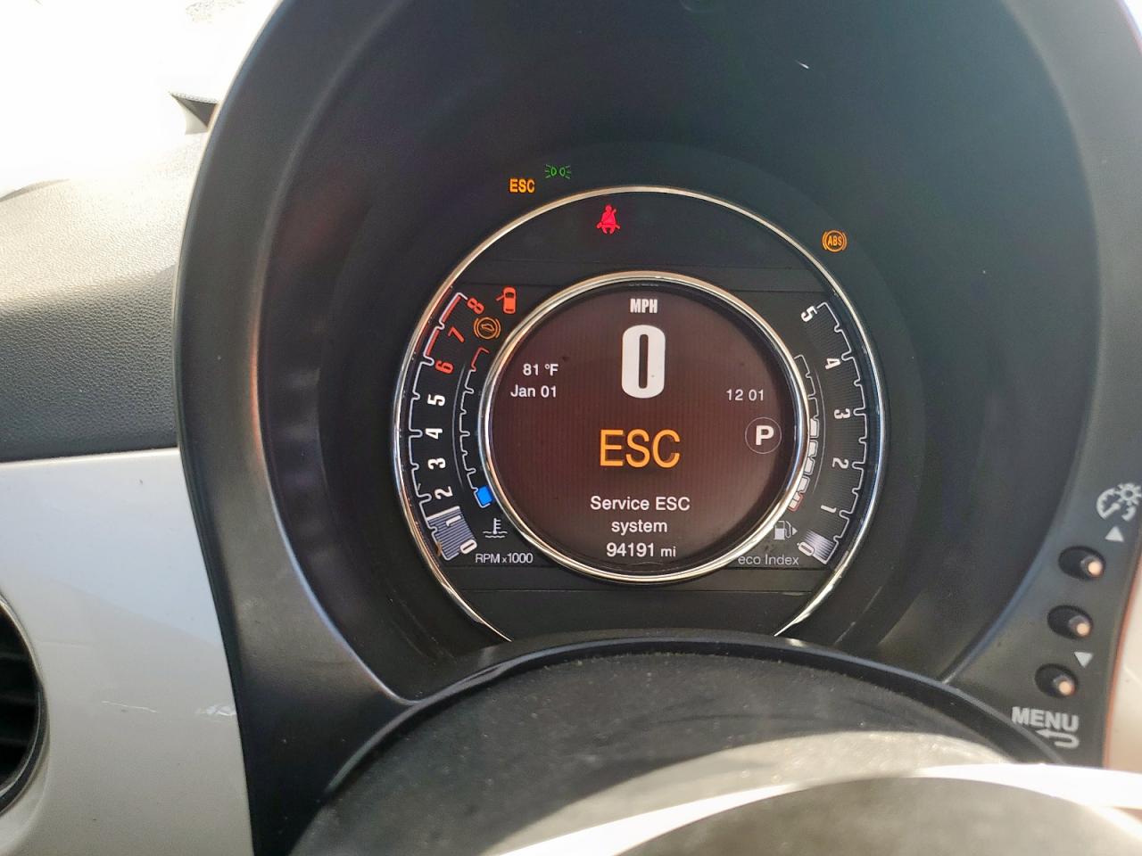 2015 Fiat 500 Lounge VIN: 3C3CFFCR7FT579836 Lot: 91161635