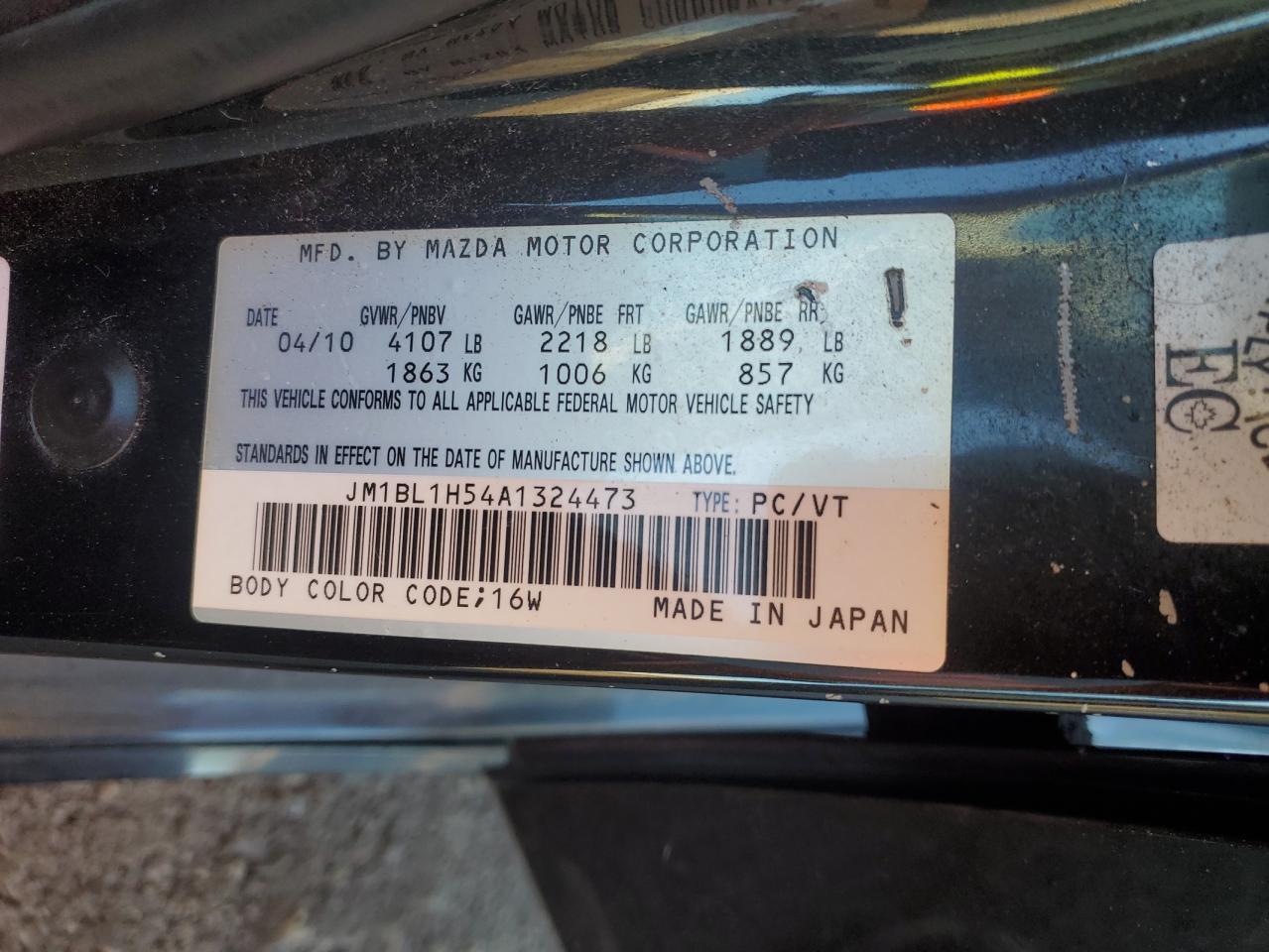 2010 Mazda 3 S VIN: JM1BL1H54A1324473 Lot: 93239285