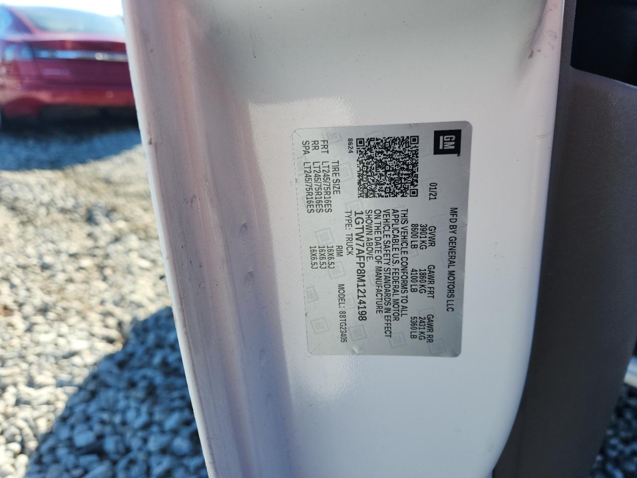 2021 GMC Savana G2500 VIN: 1GTW7AFP8M1214198 Lot: 91014655