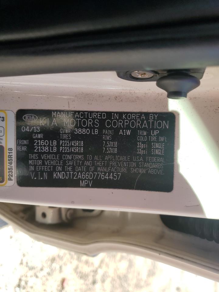 2013 Kia Soul + VIN: KNDJT2A66D7764457 Lot: 92404475