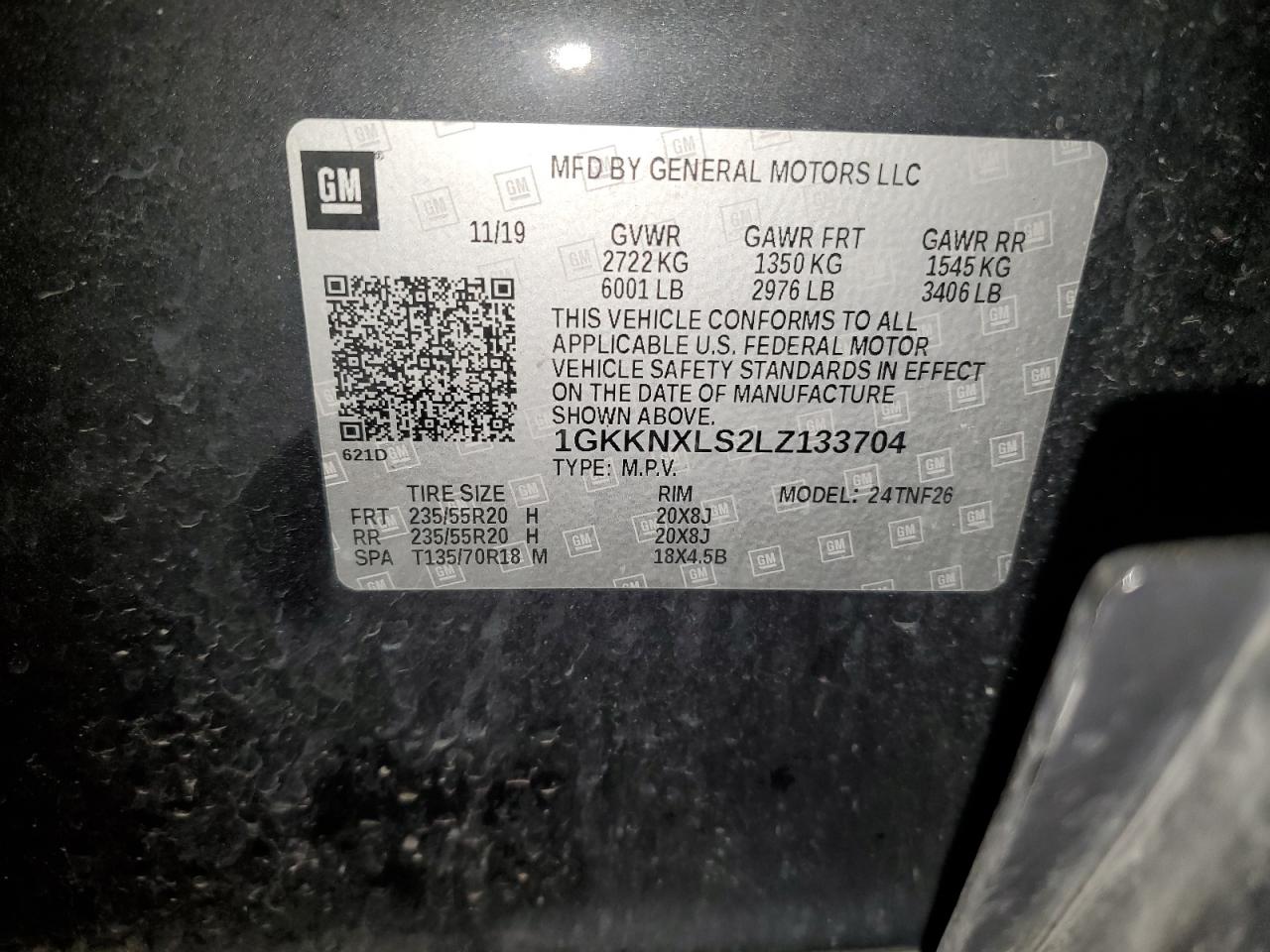 2020 GMC Acadia Denali VIN: 1GKKNXLS2LZ133704 Lot: 92309685