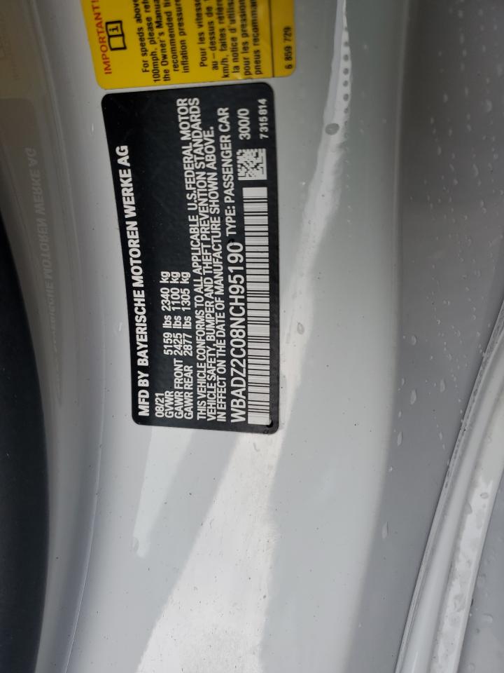 2022 BMW 840I VIN: WBADZ2C08NCH95190 Lot: 92586705