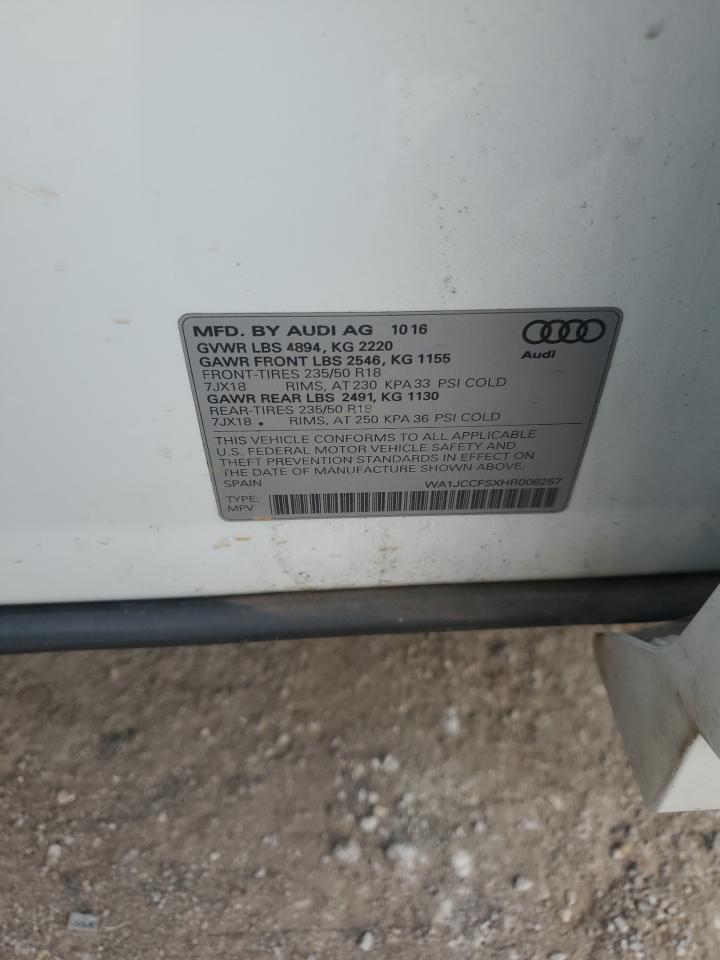 2017 Audi Q3 Premium Plus VIN: WA1JCCFSXHR008257 Lot: 93366525