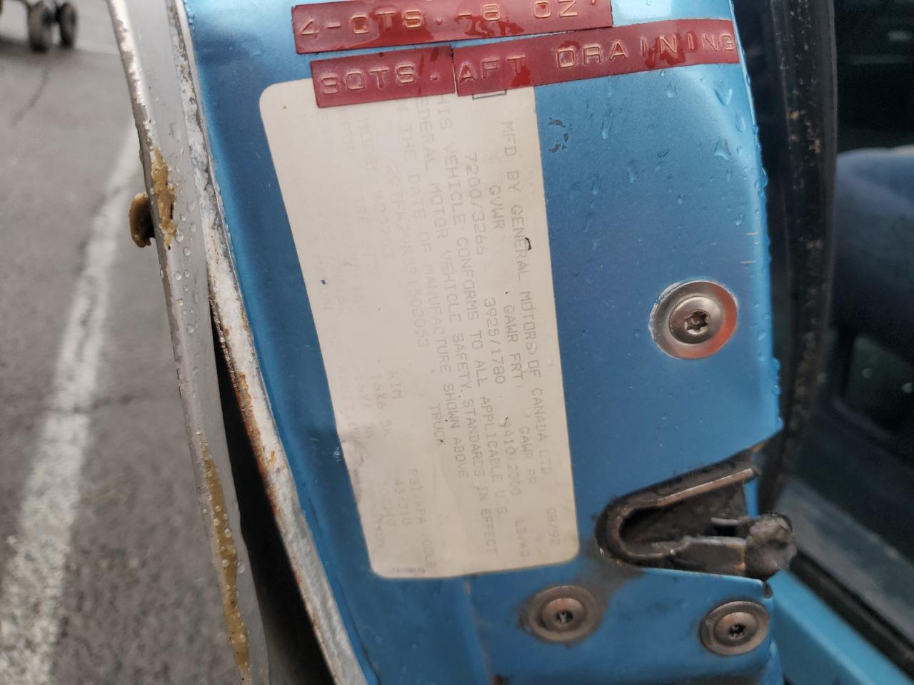 1993 GMC Sierra K2500 VIN: 2GTFK29K5P1502053 Lot: 93063635