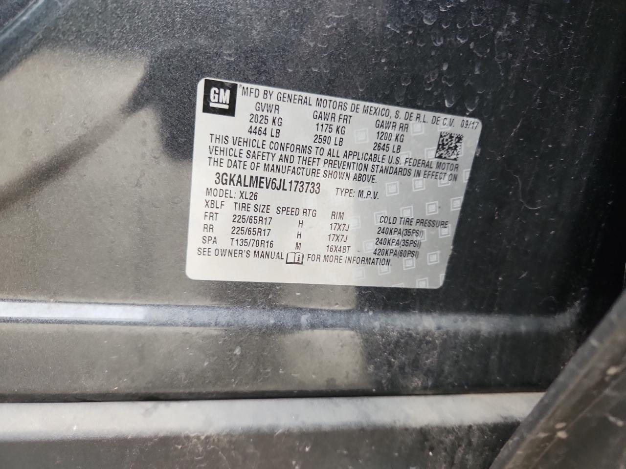 2018 GMC Terrain Sle VIN: 3GKALMEV6JL173733 Lot: 92939455