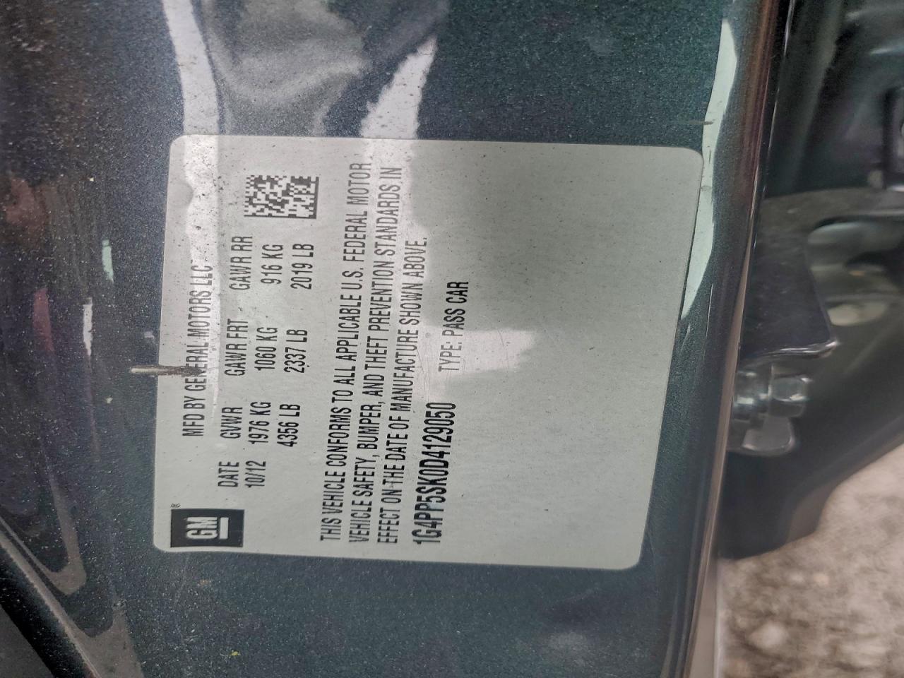 2013 Buick Verano VIN: 1G4PP5SK0D4129050 Lot: 94477795