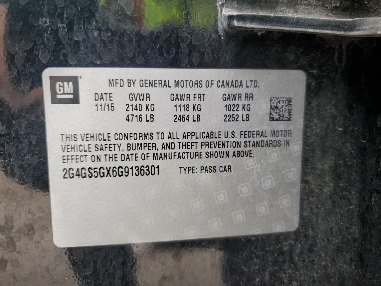 2016 Buick Regal Premium VIN: 2G4GS5GX6G9136301 Lot: 93567035