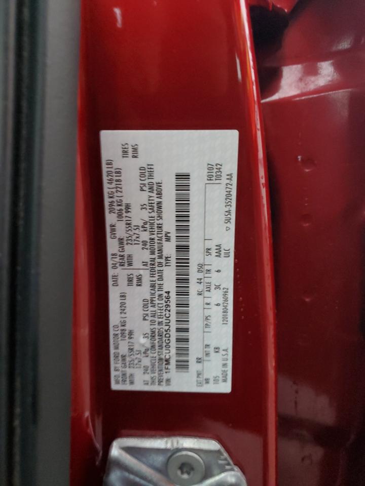 2018 Ford Escape Se VIN: 1FMCU0GD5JUC29564 Lot: 93534775