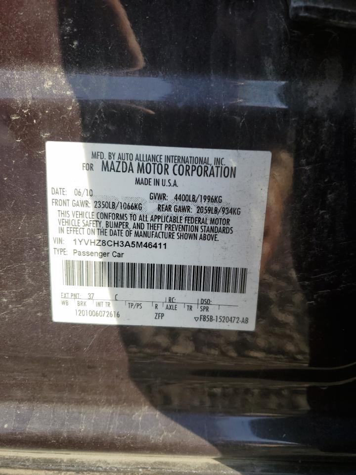 2010 Mazda 6 I VIN: 1YVHZ8CH3A5M46411 Lot: 91257055