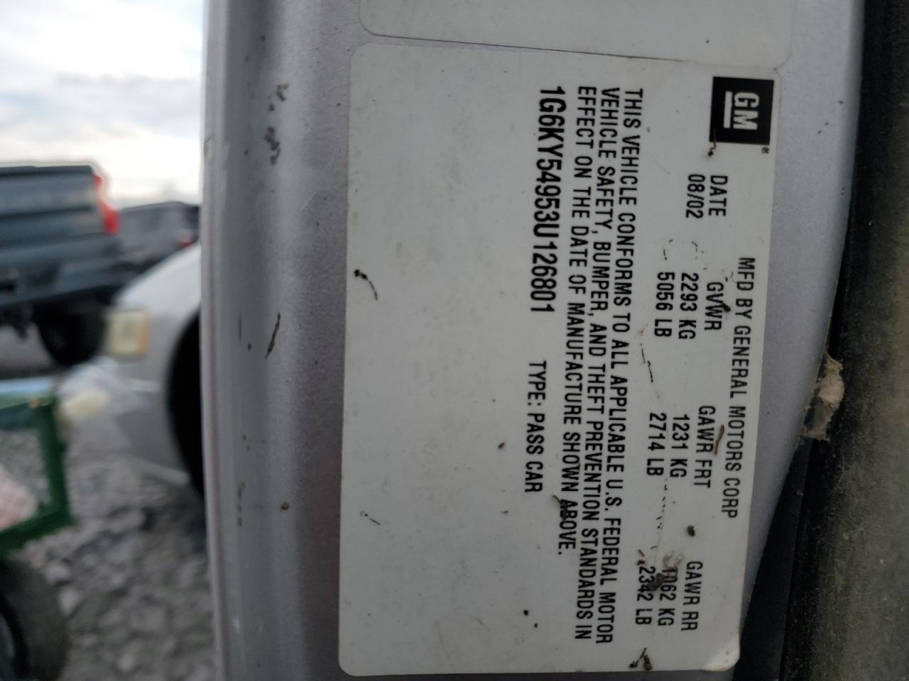 2003 Cadillac Seville Sts VIN: 1G6KY54953U126801 Lot: 90428585