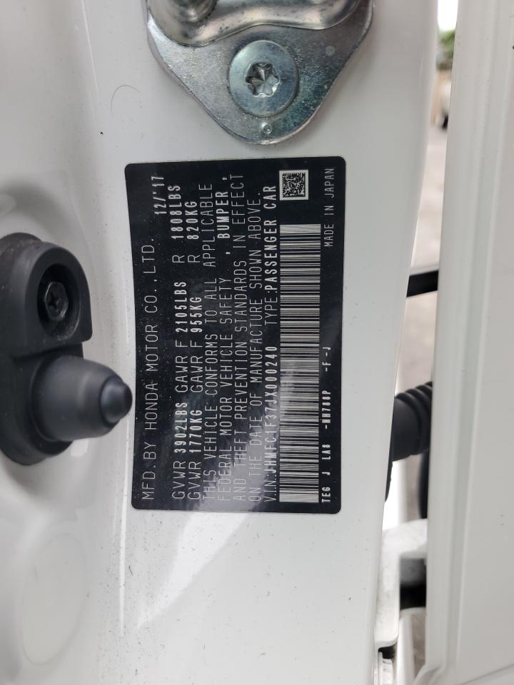 2018 Honda Civic Ex VIN: JHMFC1F37JX000240 Lot: 93381575