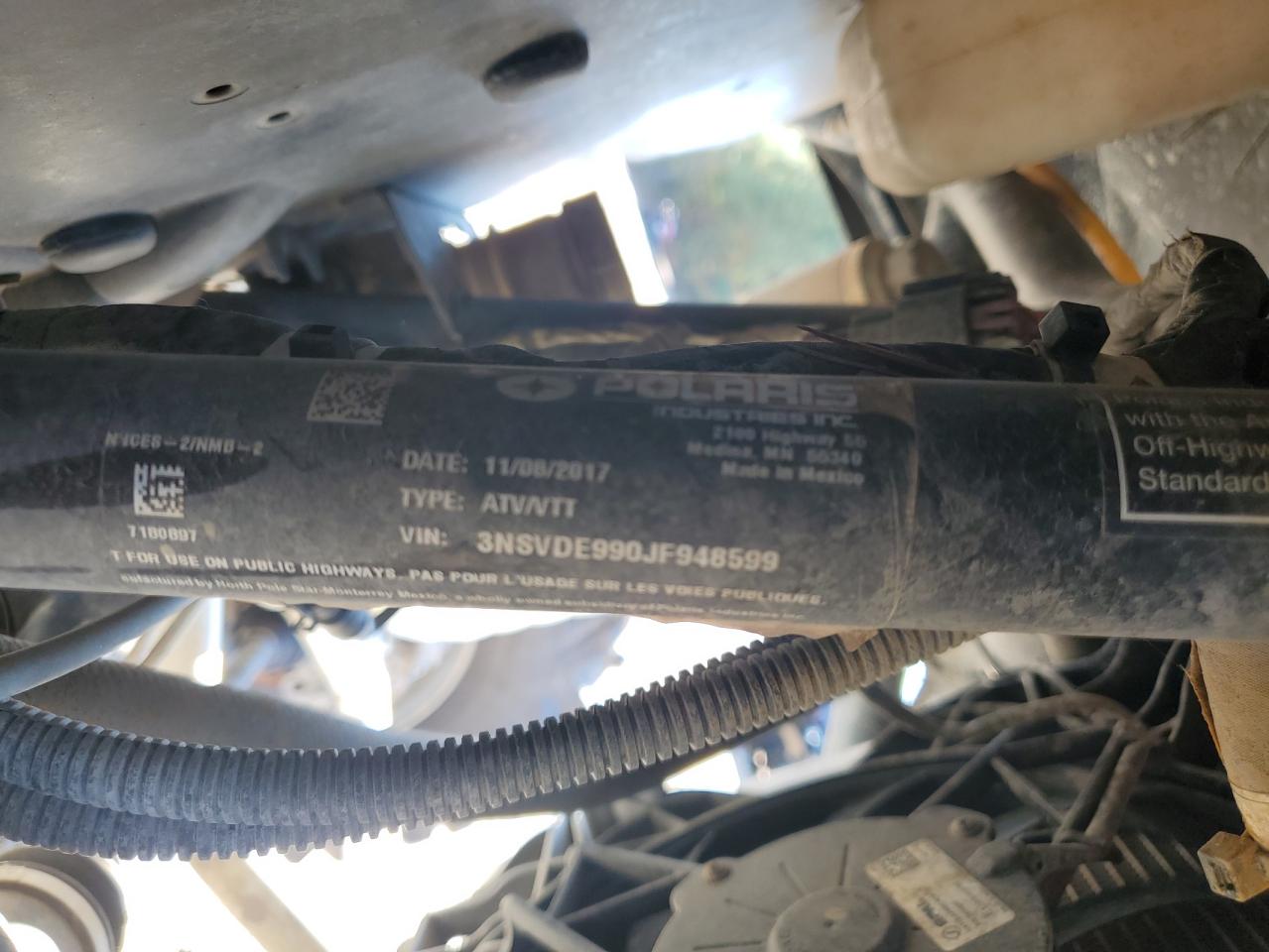 2018 Polaris Rzr Xp 100 - Utility Vehicle VIN: 3NSVDE990JF948599 Lot: 90426085