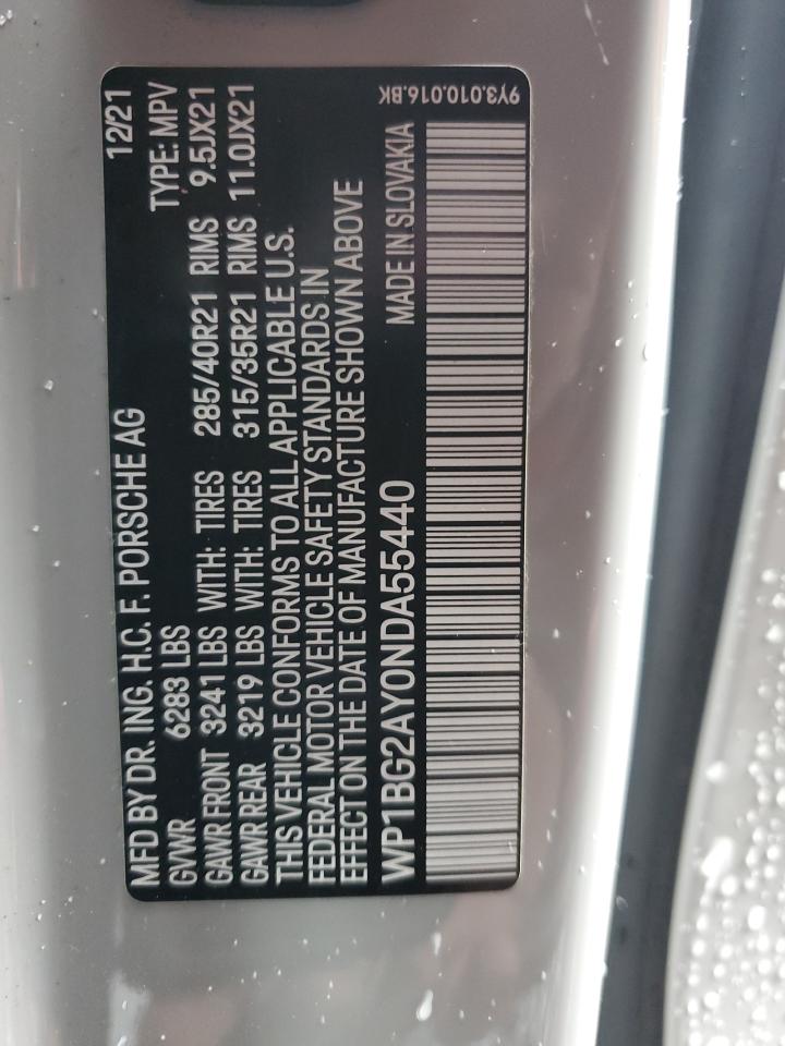 2022 Porsche Cayenne Gts Coupe VIN: WP1BG2AY0NDA55440 Lot: 91726285