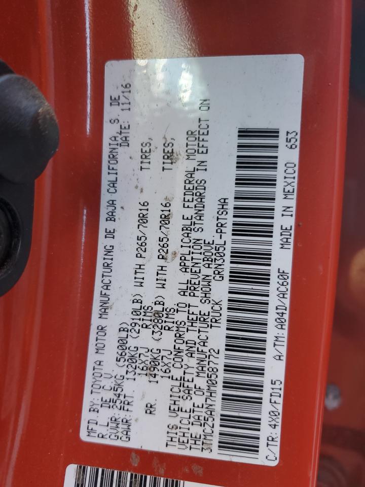 2017 Toyota Tacoma Double Cab VIN: 3TMCZ5AN7HM058772 Lot: 90677325