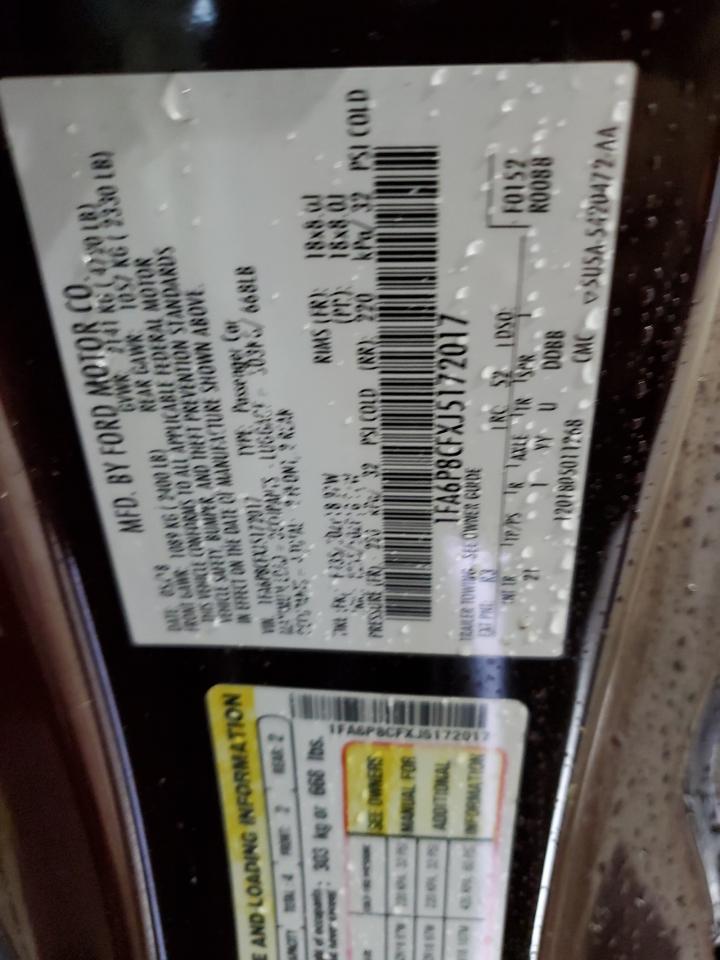 2018 Ford Mustang Gt VIN: 1FA6P8CFXJ5172017 Lot: 91788865