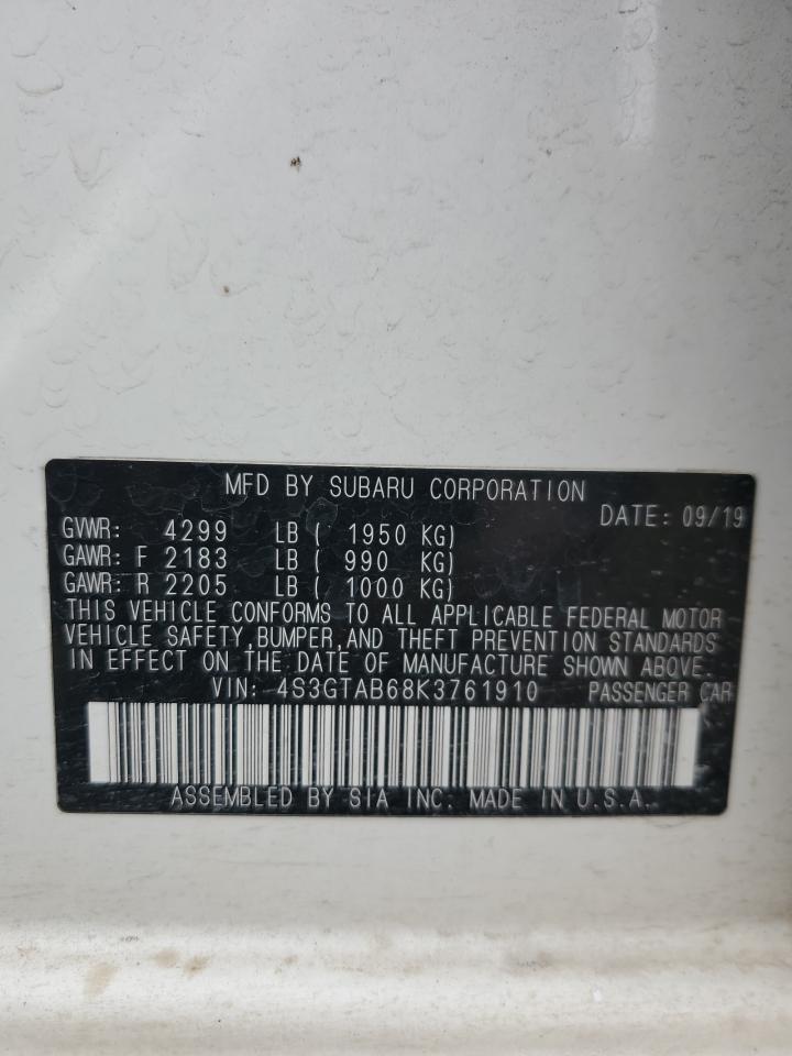 2019 Subaru Impreza VIN: 4S3GTAB68K3761910 Lot: 93932215