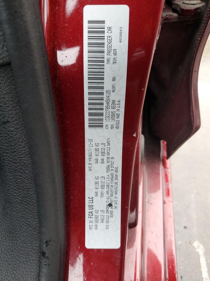 2017 Chrysler 200 Lx VIN: 1C3CCCFB5HN504125 Lot: 93814585