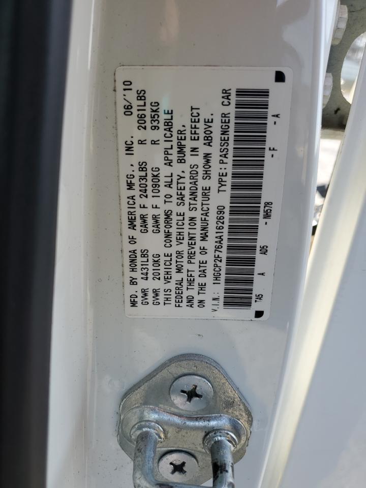 2010 Honda Accord Ex VIN: 1HGCP2F76AA162690 Lot: 93699695