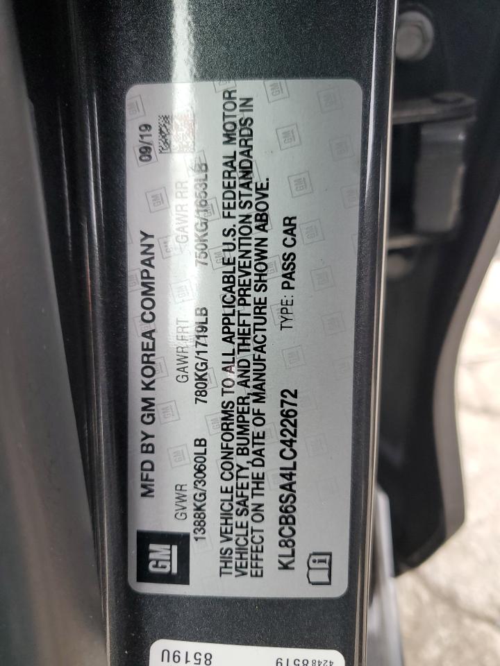 2020 Chevrolet Spark Ls VIN: KL8CB6SA4LC422672 Lot: 93367465