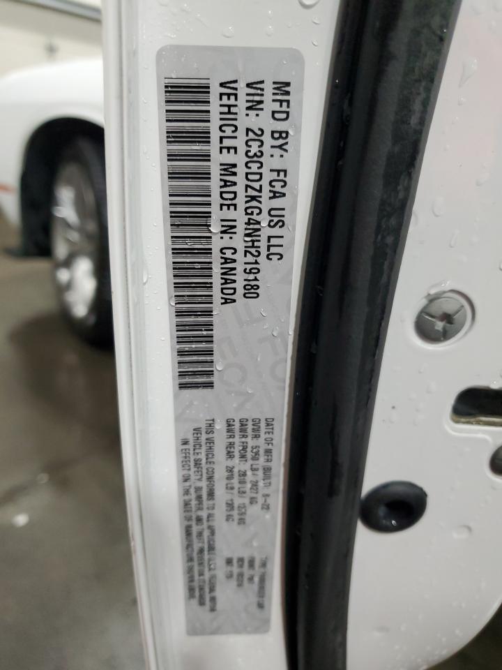 2022 Dodge Challenger Gt VIN: 2C3CDZKG4NH219180 Lot: 92378855