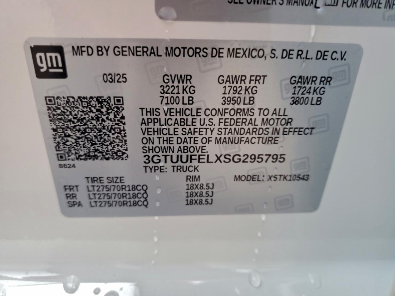 2025 GMC Sierra K1500 At4X VIN: 3GTUUFELXSG295795 Lot: 93945685