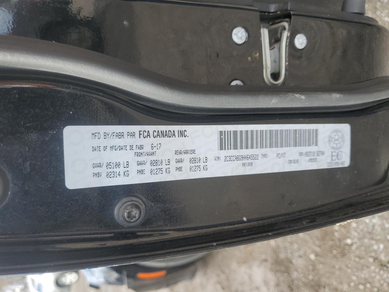 2017 Chrysler 300 S VIN: 2C3CCABG9HH645522 Lot: 91818345