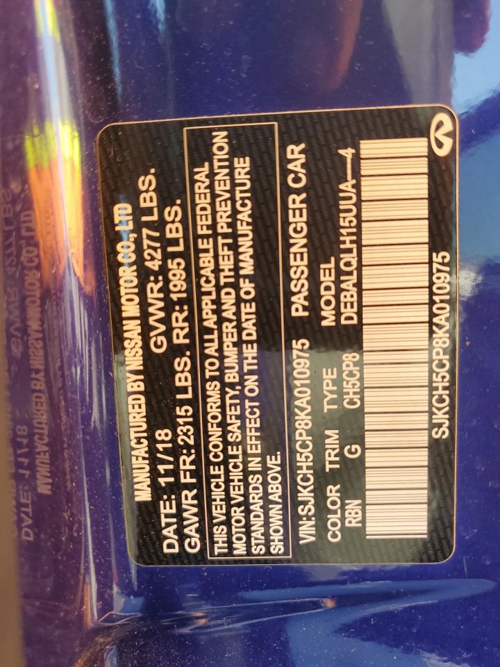 2019 Infiniti Qx30 Pure VIN: SJKCH5CP8KA010975 Lot: 93623185