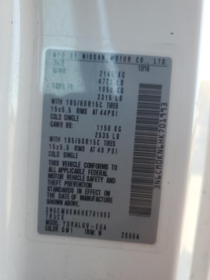 2017 Nissan Nv200 Delivery Van VIN: 3N6CM0KN6HK701993 Lot: 90805475