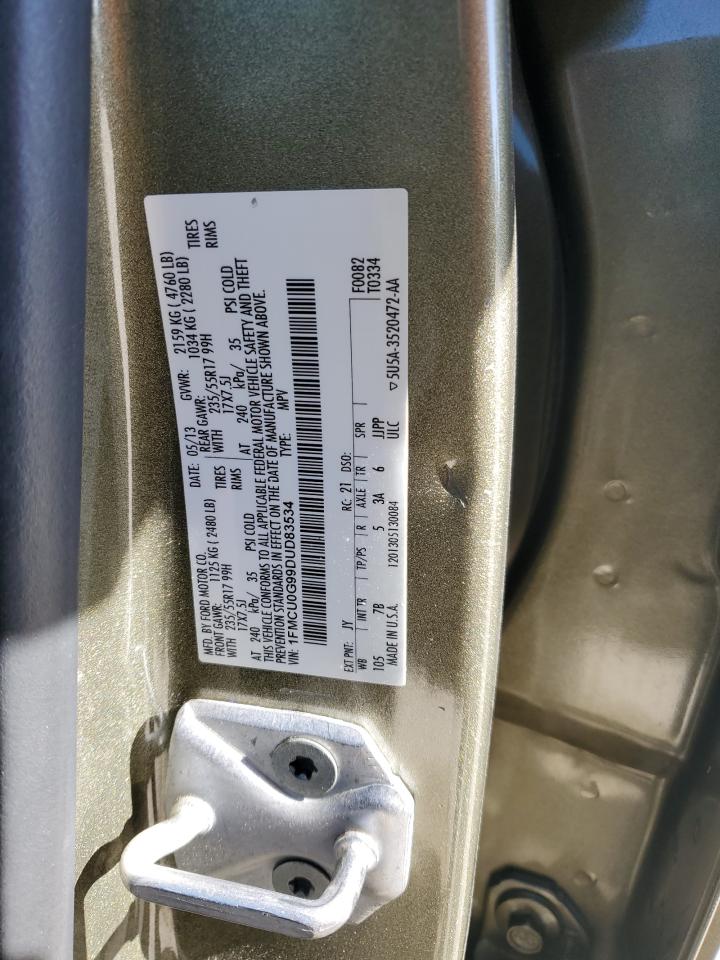 2013 Ford Escape Se VIN: 1FMCU0G99DUD83534 Lot: 91640145